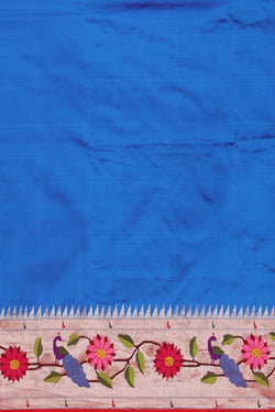 Collection of Paithani A Beautiful Smoky Blue Saree in a gallery layout