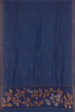 Image of Linen Blue Saree