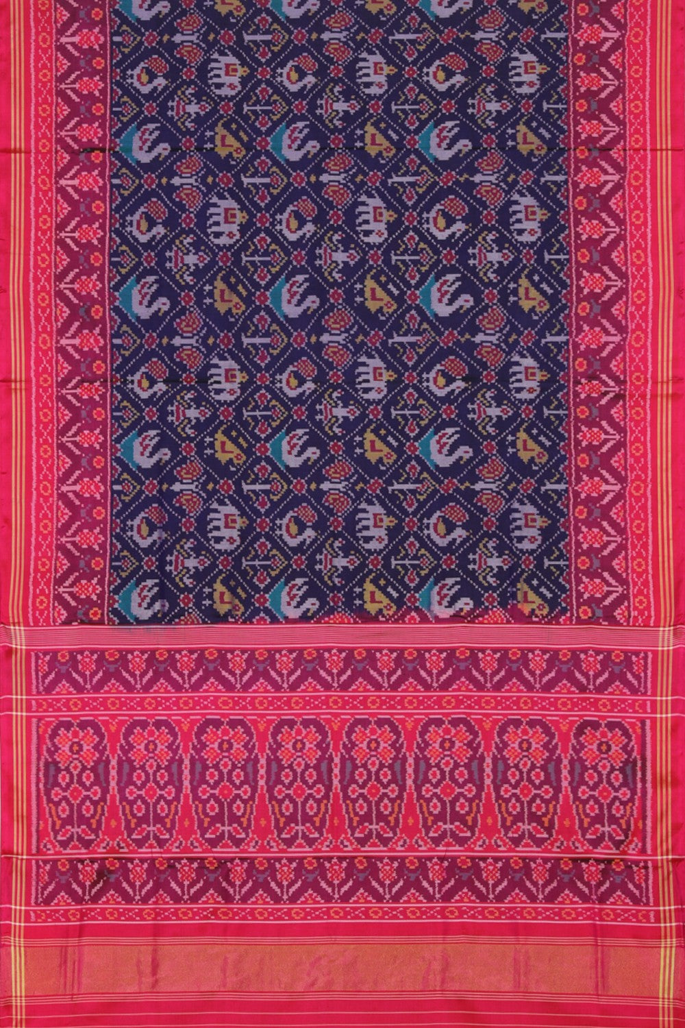 Collection of Rajkot Patola Silk Purple Saree in a gallery layout