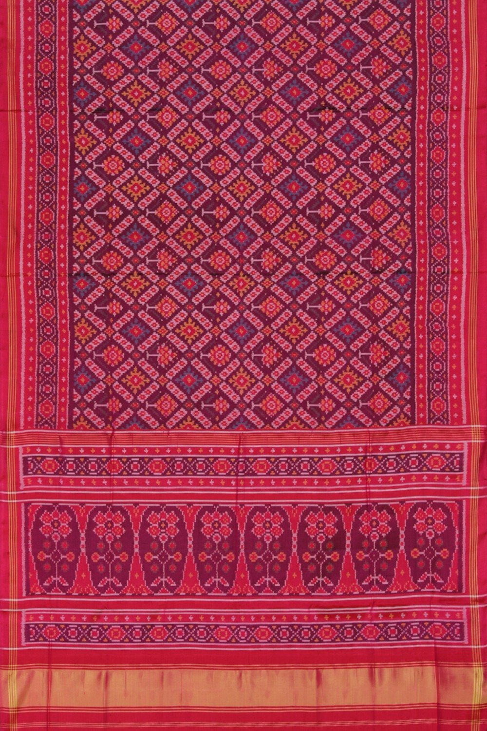 Collection of Rajkot Patola Silk Plum Pink Saree in a gallery layout