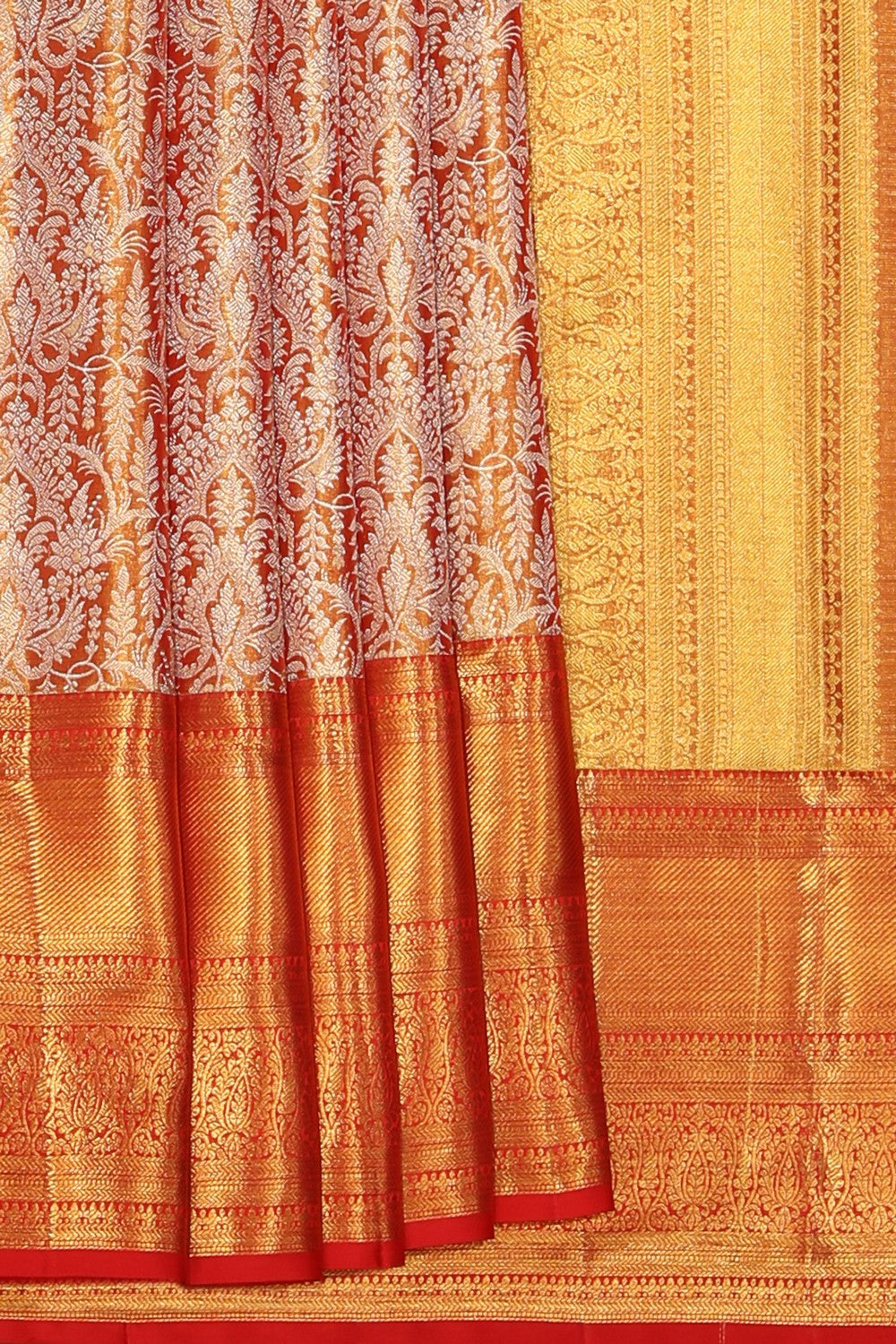 Collection of Kanchipattu Brocade red Saree in a gallery layout