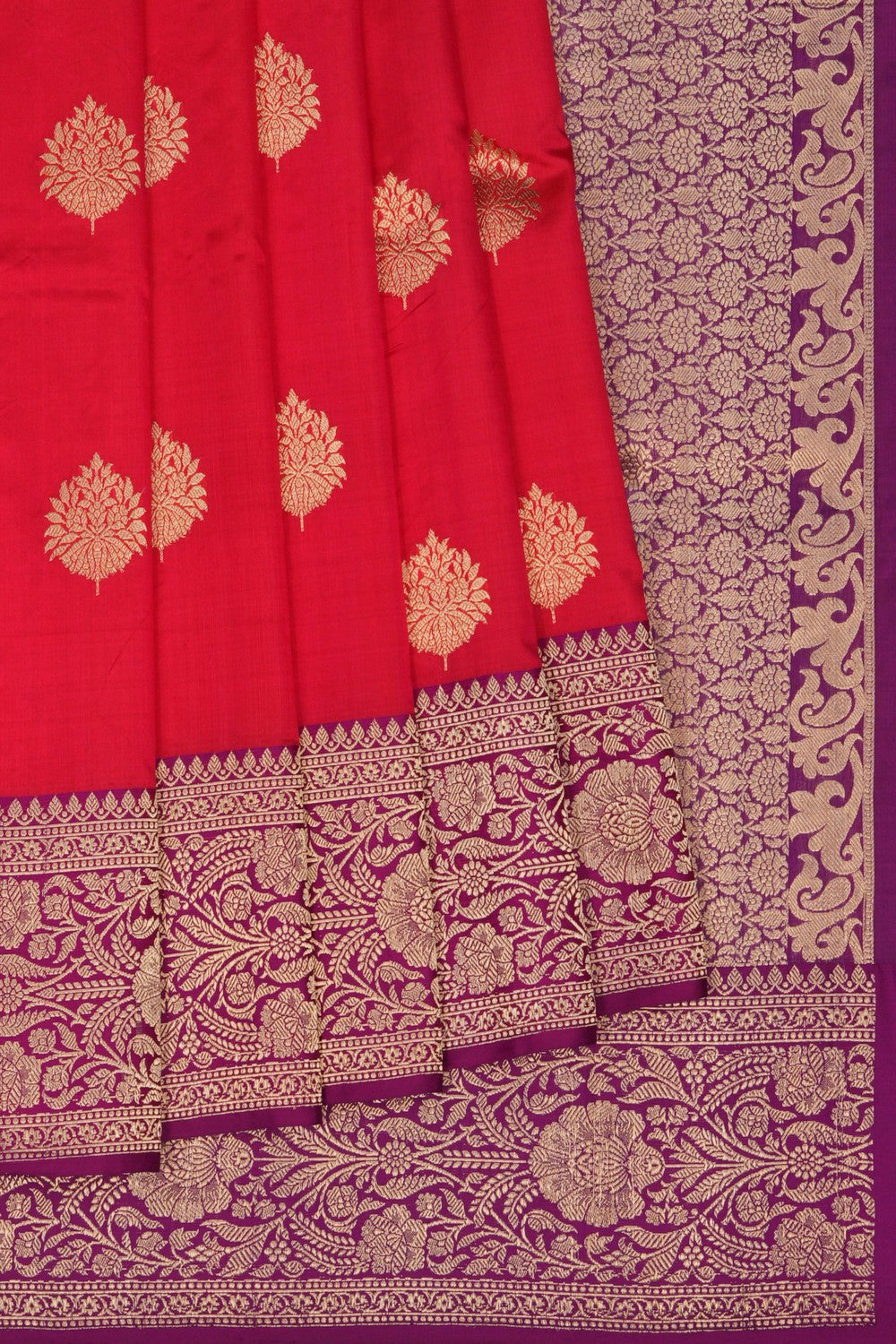 Image of Banarasi Silk Fuchsia-Pink Saree