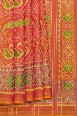 Collection of Rajkot Patola Silk Pink Saree in a gallery layout