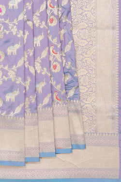 Image of Banarasi Katan Silk Purple Saree