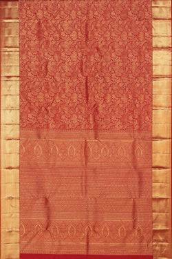 Collection of Kanchi Silk Brocade Red Saree in a gallery layout