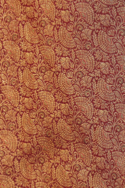 Image of Kanchi Silk Brocade Maroon Saree