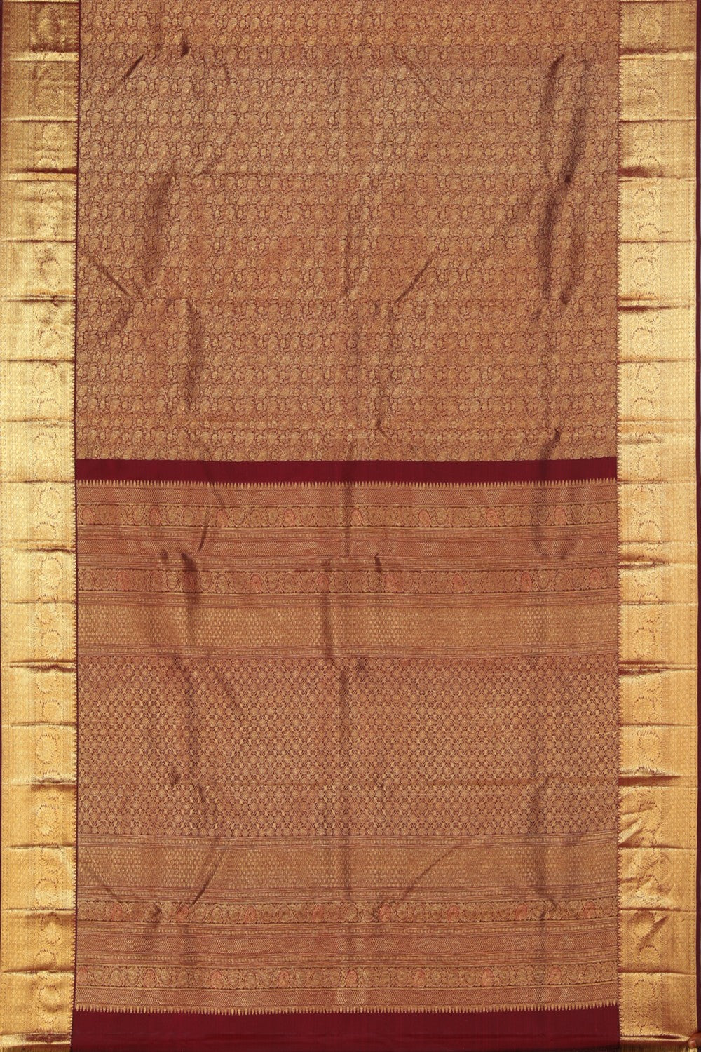 Kanchi Silk Brocade Maroon Saree