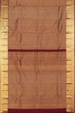 Image of Kanchi Silk Brocade Maroon Saree