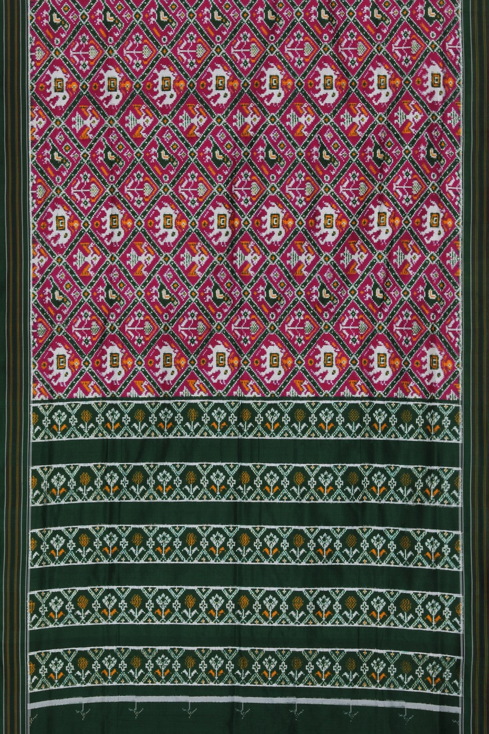 Collection of Pochampally Double Ikat Silk Purple Saree in a gallery layout