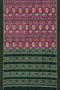 Collection of Pochampally Double Ikat Silk Purple Saree in a gallery layout