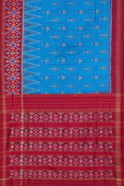 Collection of Pochampally Ikat Silk Blue Saree in a gallery layout