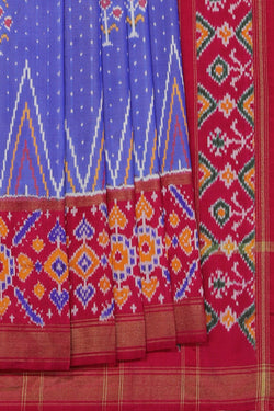 Collection of Pochampally Ikat Silk Purple Saree in a gallery layout