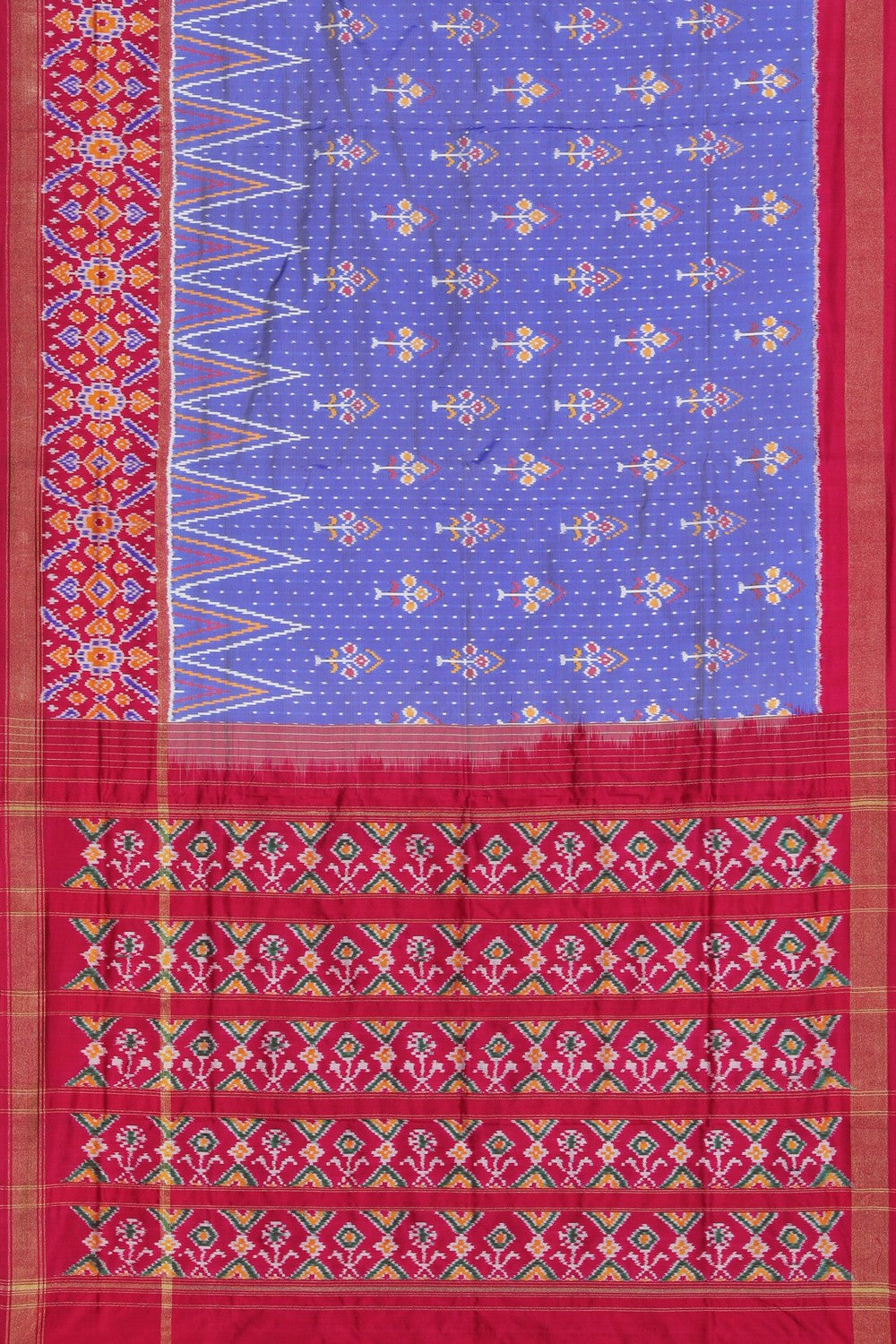 Collection of Pochampally Ikat Silk Purple Saree in a gallery layout