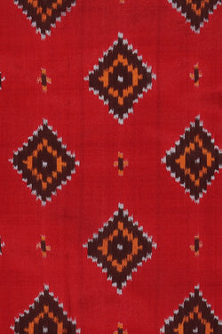 Collection of Pochampally Ikat Silk Red Saree in a gallery layout