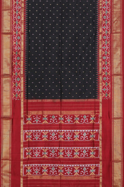 Collection of Pochampally Ikat Silk Black Saree in a gallery layout