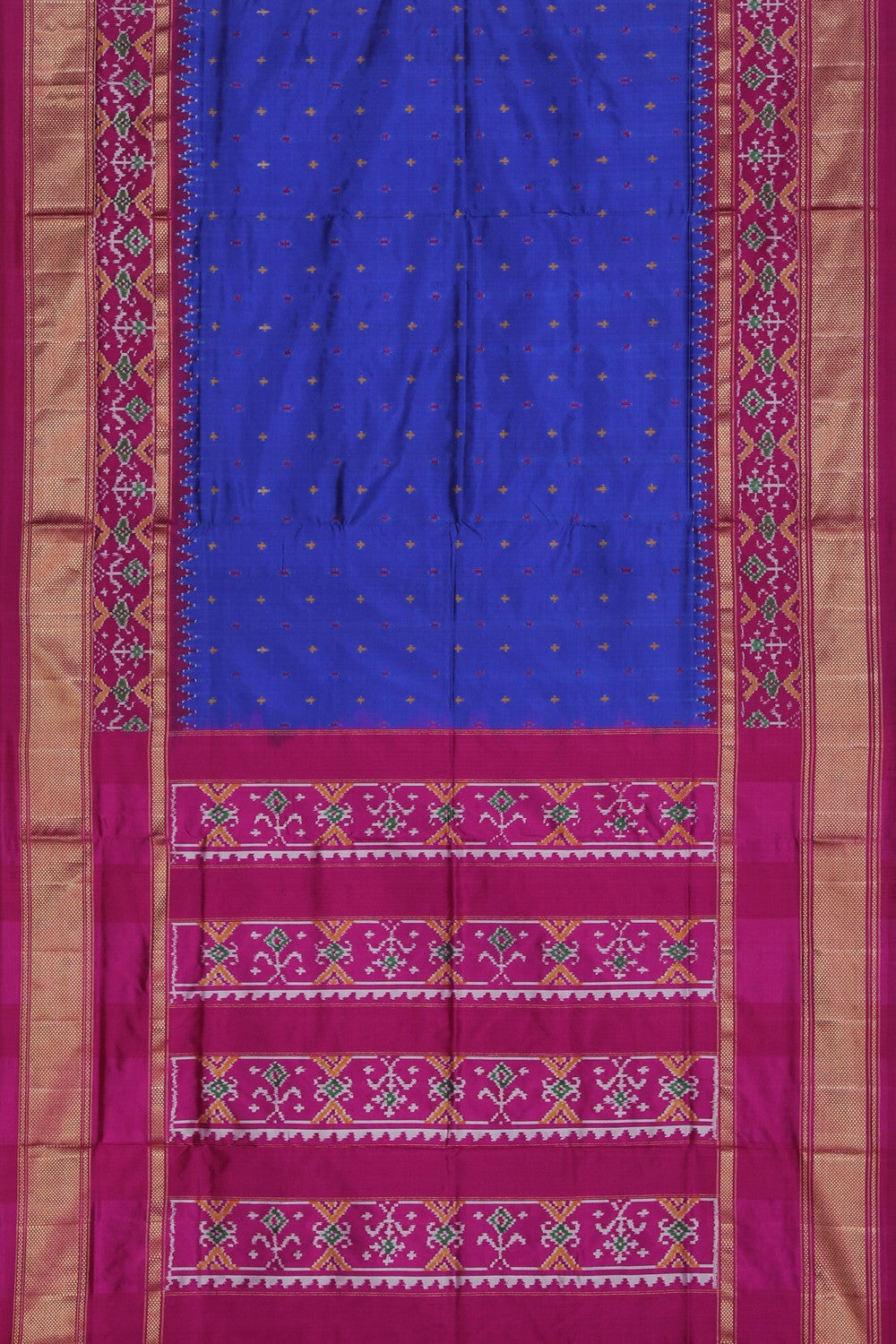 Collection of Pochampally Ikat Silk Blue Saree in a gallery layout