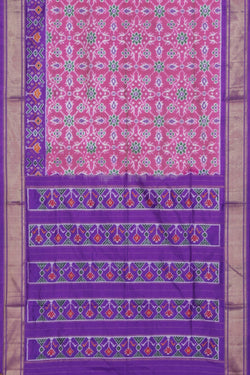 Image of Pochampally Ikat Silk Pink Saree