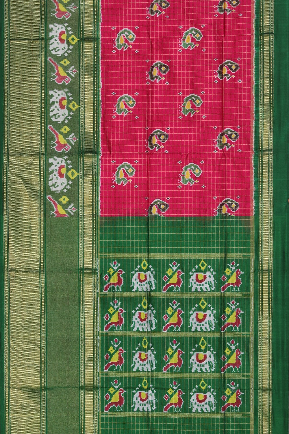 Image of Pochampally Ikat Silk Pink Saree