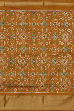 Collection of Pochampally Ikat Silk Mint-Green Saree in a gallery layout