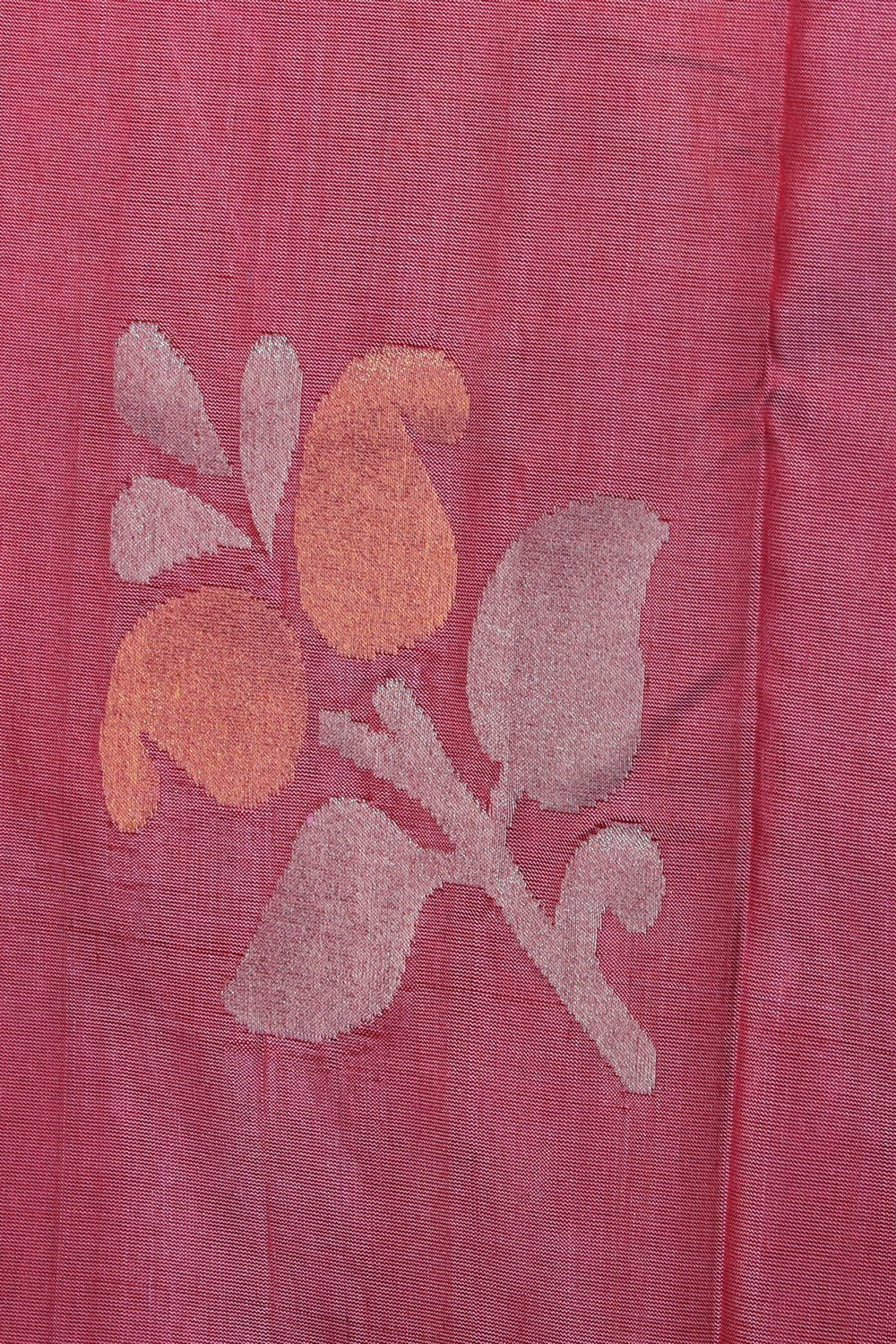 Collection of Uppada Silk Onion Pink Saree With Jamdani Pallu in a gallery layout