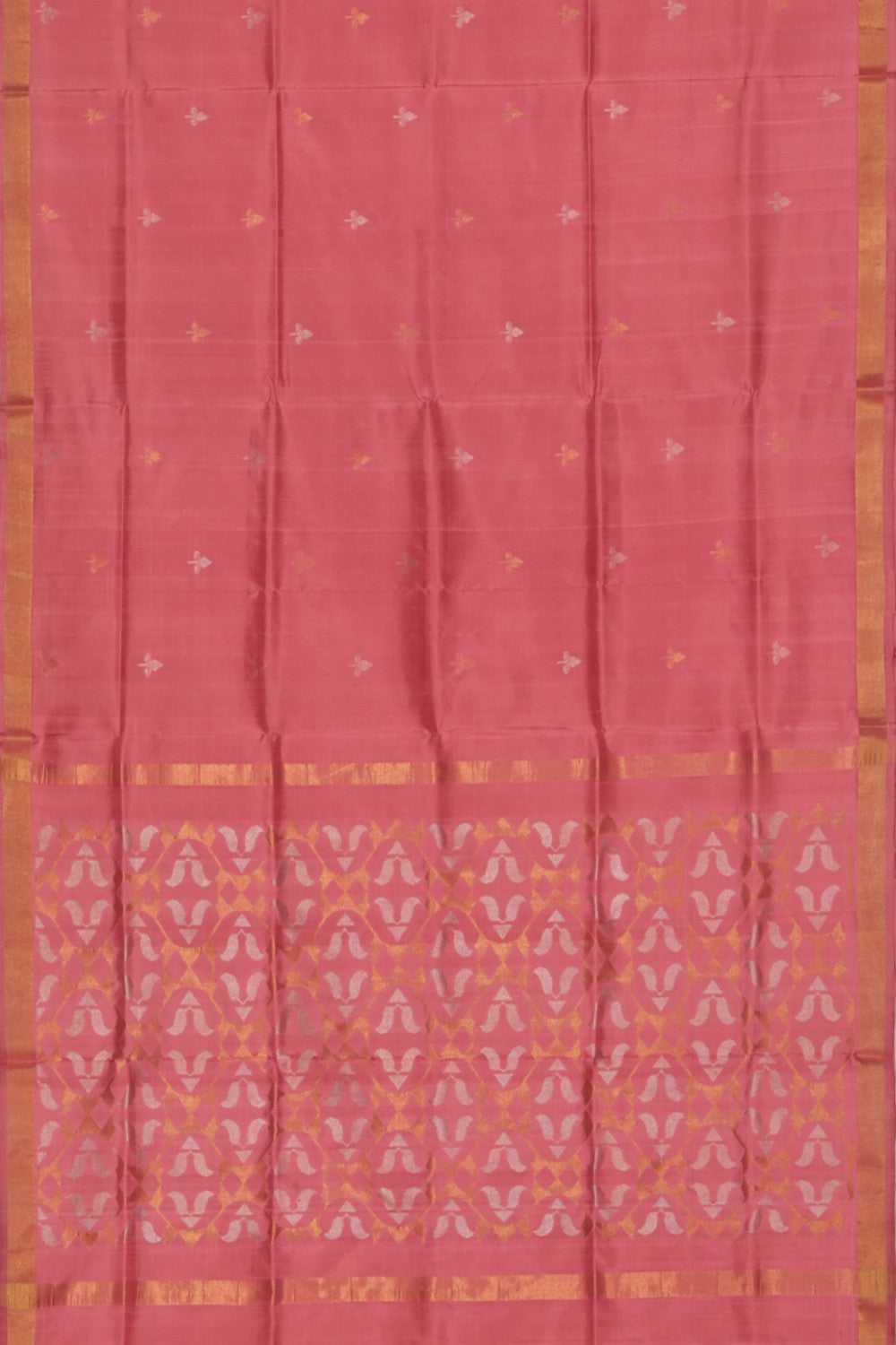 Collection of Uppada Silk Pink Saree With Jamdani Pallu in a gallery layout