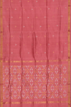 Collection of Uppada Silk Pink Saree With Jamdani Pallu in a gallery layout