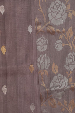 Image of Uppada Silk Caramel Grey Saree