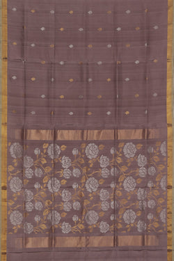 Image of Uppada Silk Caramel Grey Saree