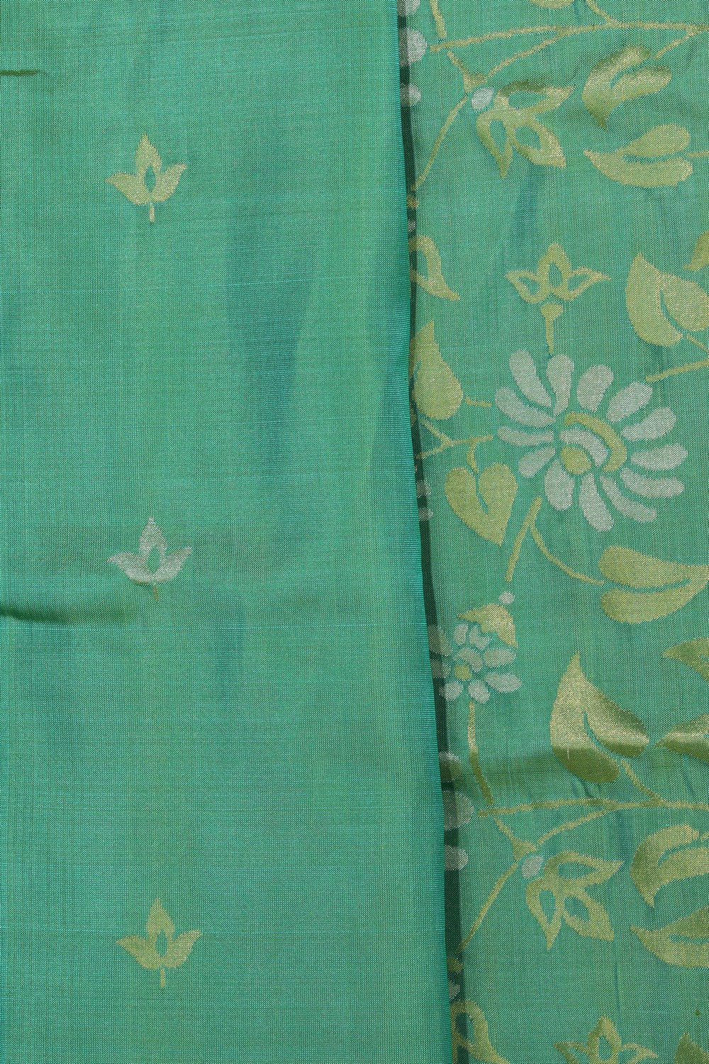 Image of Uppada Silk Aqua-Green Saree