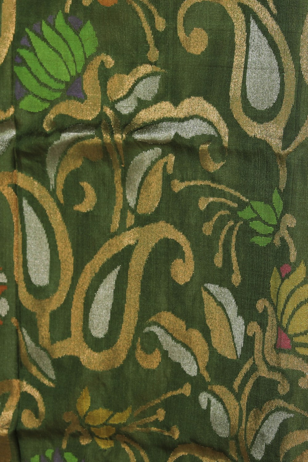 Collection of Uppada Silk Moss-Green Saree in a gallery layout