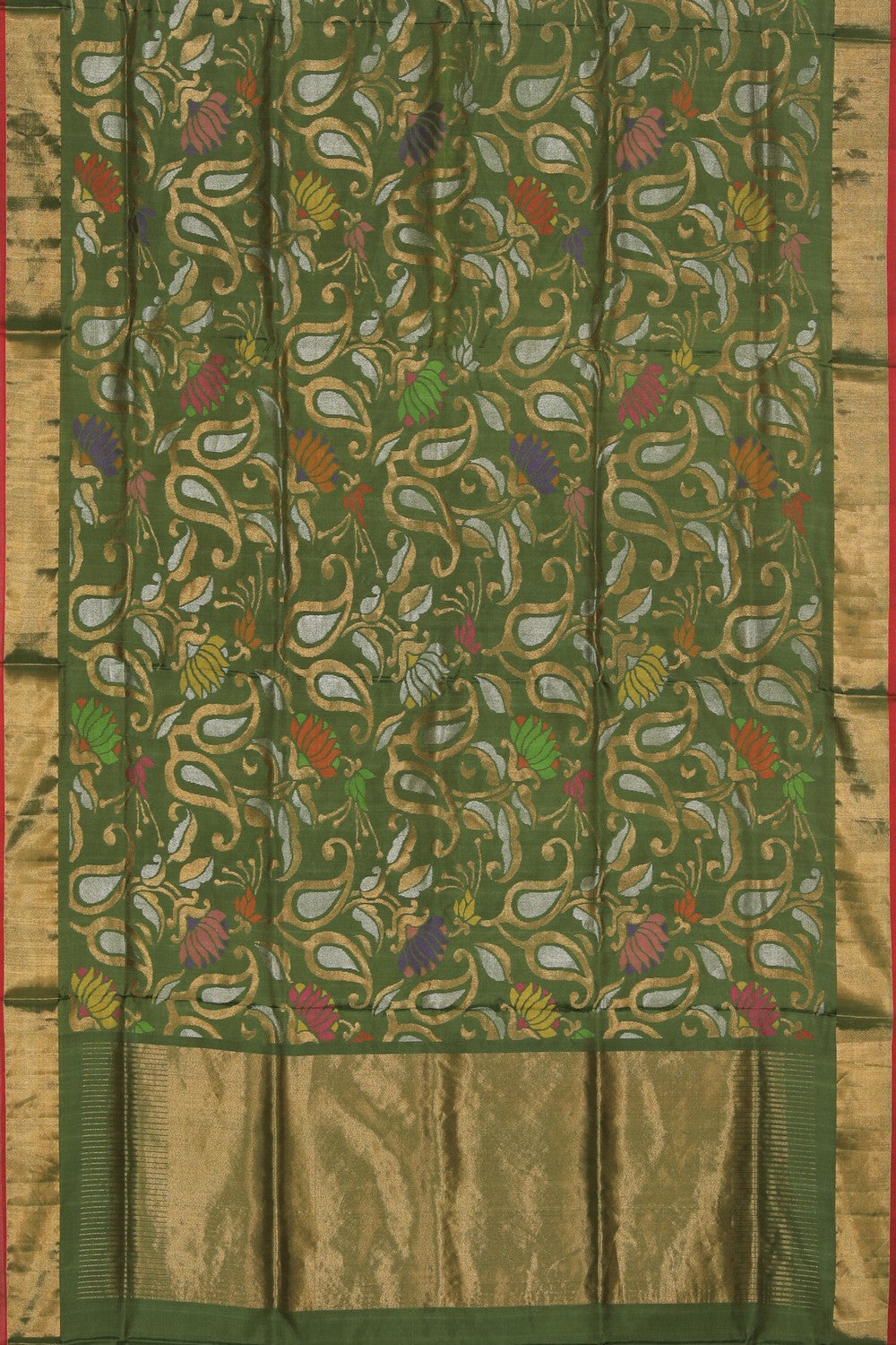 Collection of Uppada Silk Moss-Green Saree in a gallery layout