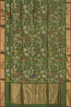 Collection of Uppada Silk Moss-Green Saree in a gallery layout