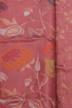 Image of Uppada Silk Coral-Pink Saree