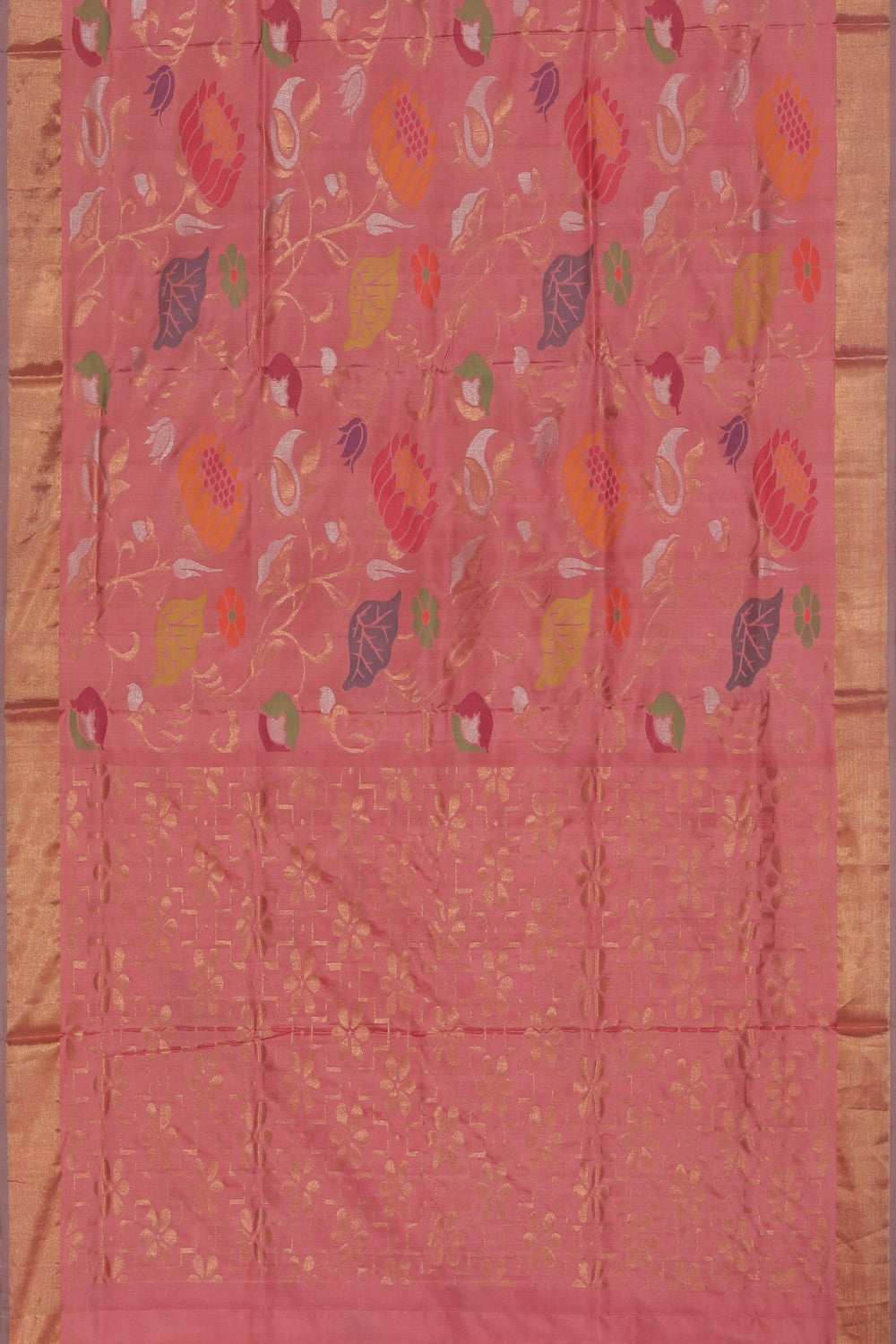 Uppada Silk Coral-Pink Saree