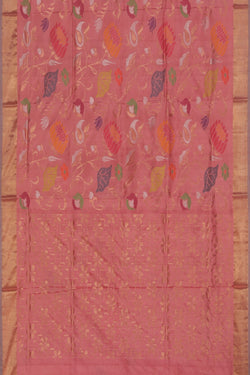 Image of Uppada Silk Coral-Pink Saree