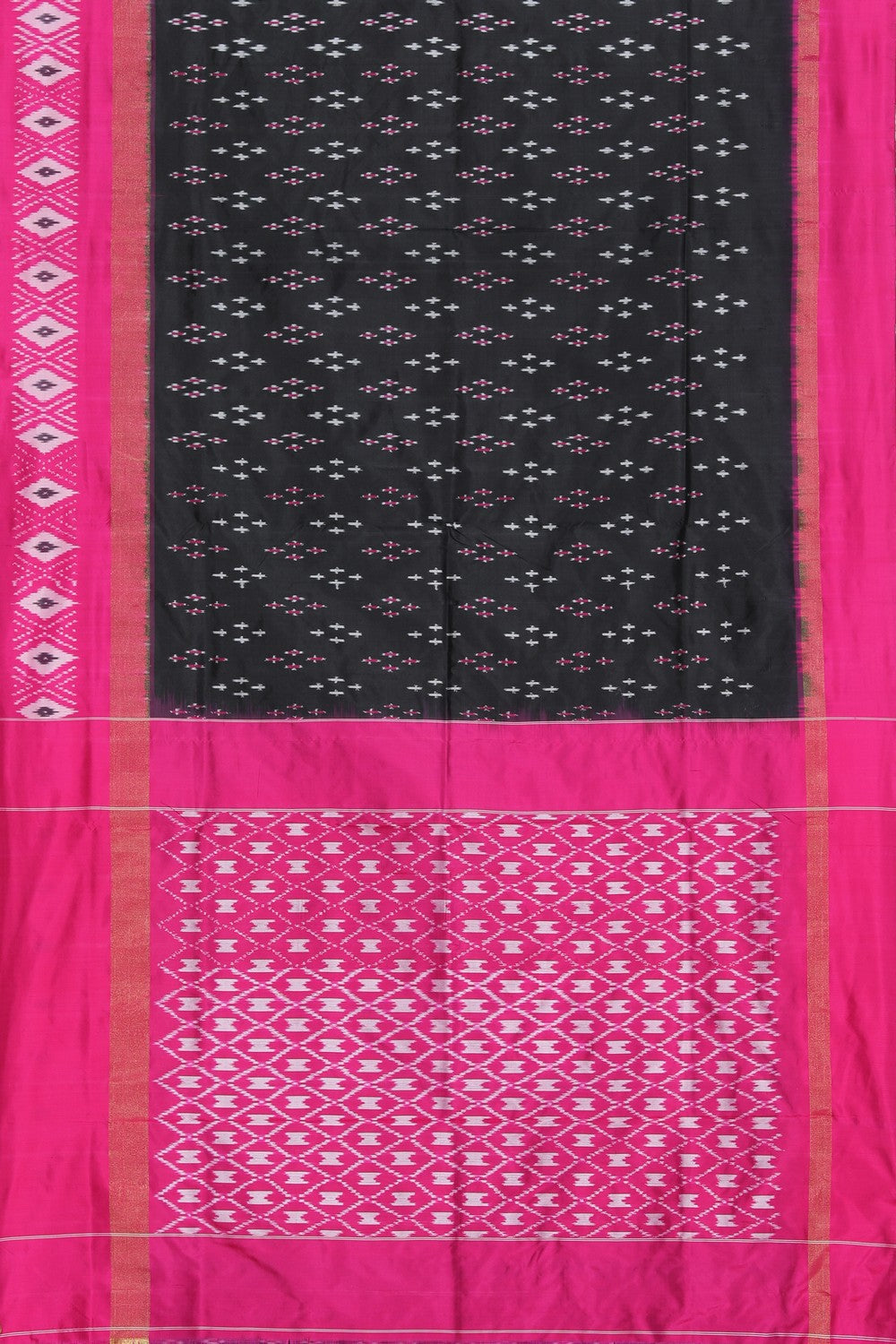 Collection of Pochampally Ikat Silk Black Saree in a gallery layout