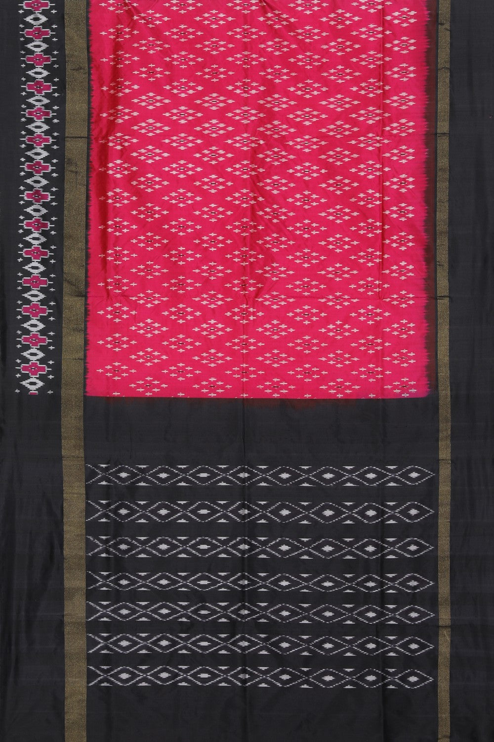 Collection of Pochampally Ikat Silk Pink Saree in a gallery layout