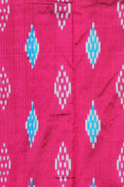 Collection of Pochampally Ikat Silk Plum-Pink Saree in a gallery layout