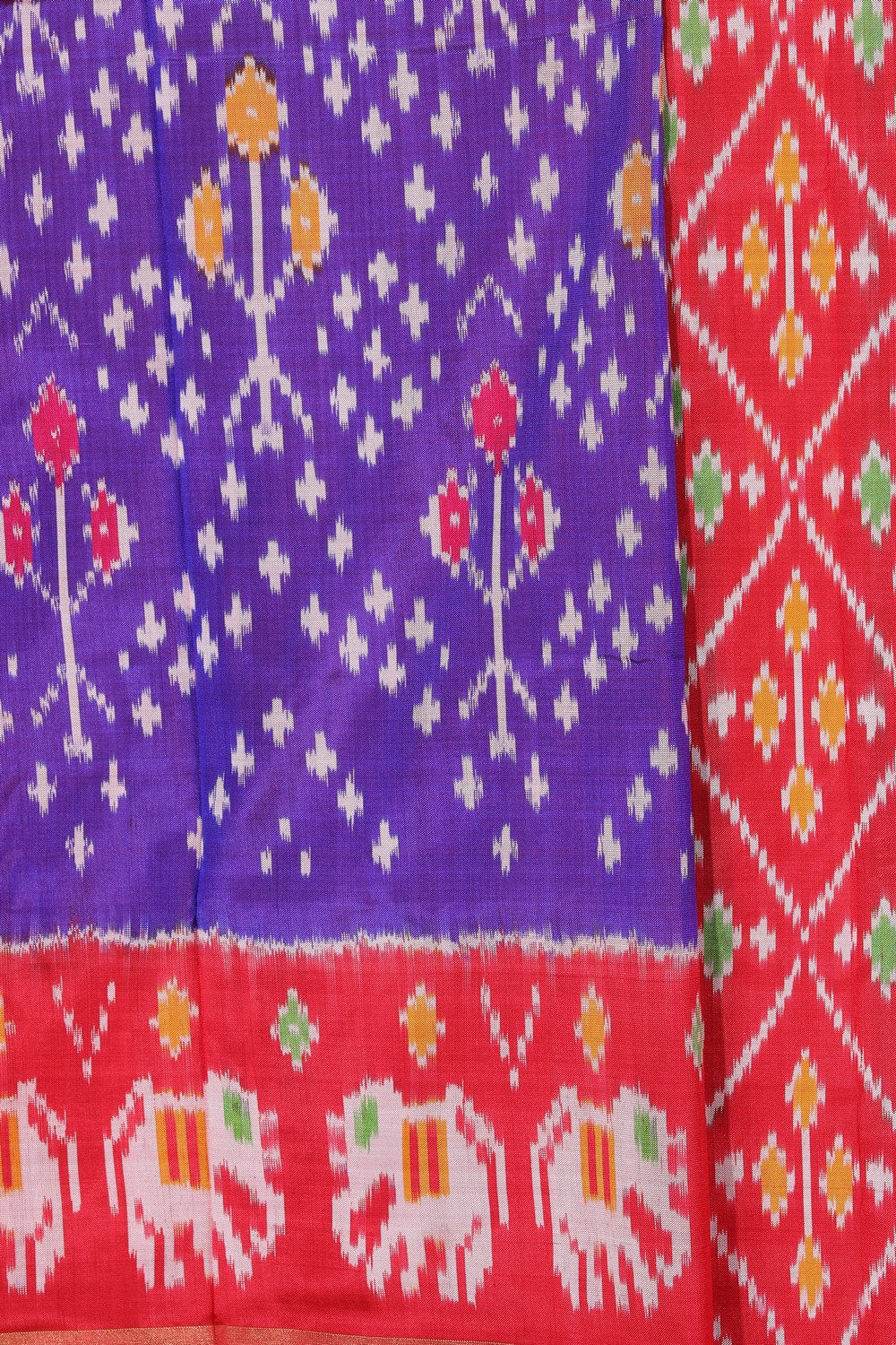 Pochampally Ikat Silk Purple Saree