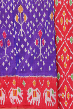 Image of Pochampally Ikat Silk Purple Saree