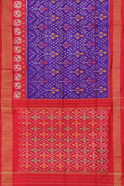 Image of Pochampally Ikat Silk Purple Saree