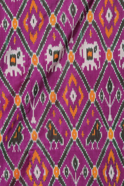 Collection of Pochampally Ikat Silk Purple Saree in a gallery layout