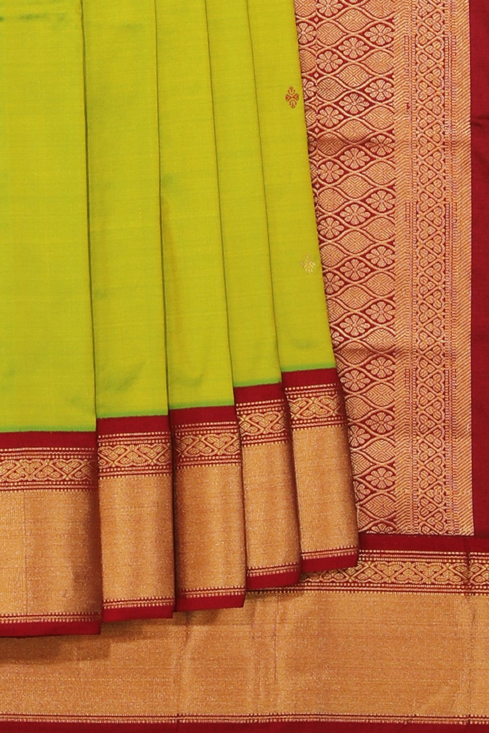 Collection of Narayanpet Pure Silk Green Saree in a gallery layout