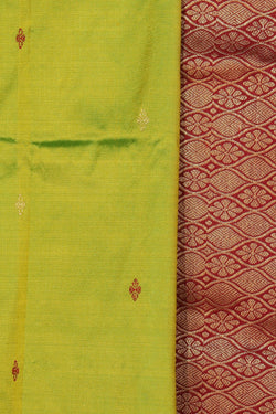 Collection of Narayanpet Pure Silk Green Saree in a gallery layout