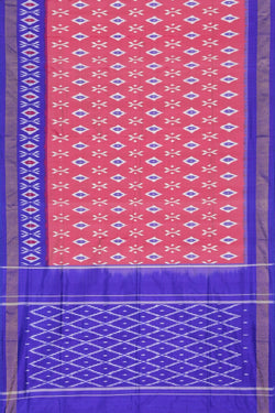 Collection of Pochampally Ikat Silk Onion-Pink Saree in a gallery layout