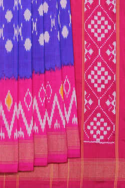 Collection of Pochampally Ikat Silk Purple Saree in a gallery layout