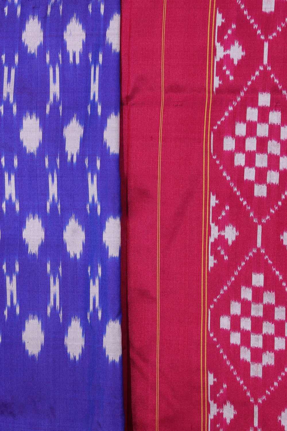 Collection of Pochampally Ikat Silk Purple Saree in a gallery layout