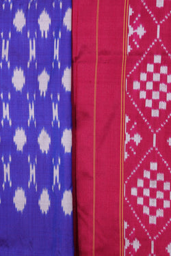 Collection of Pochampally Ikat Silk Purple Saree in a gallery layout