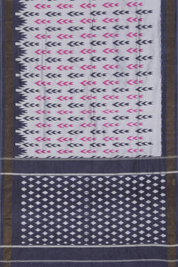 Collection of Pochampally Ikat Silk Grey Saree in a gallery layout