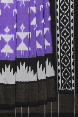 Collection of Pochampally Ikat Silk Purple Saree in a gallery layout